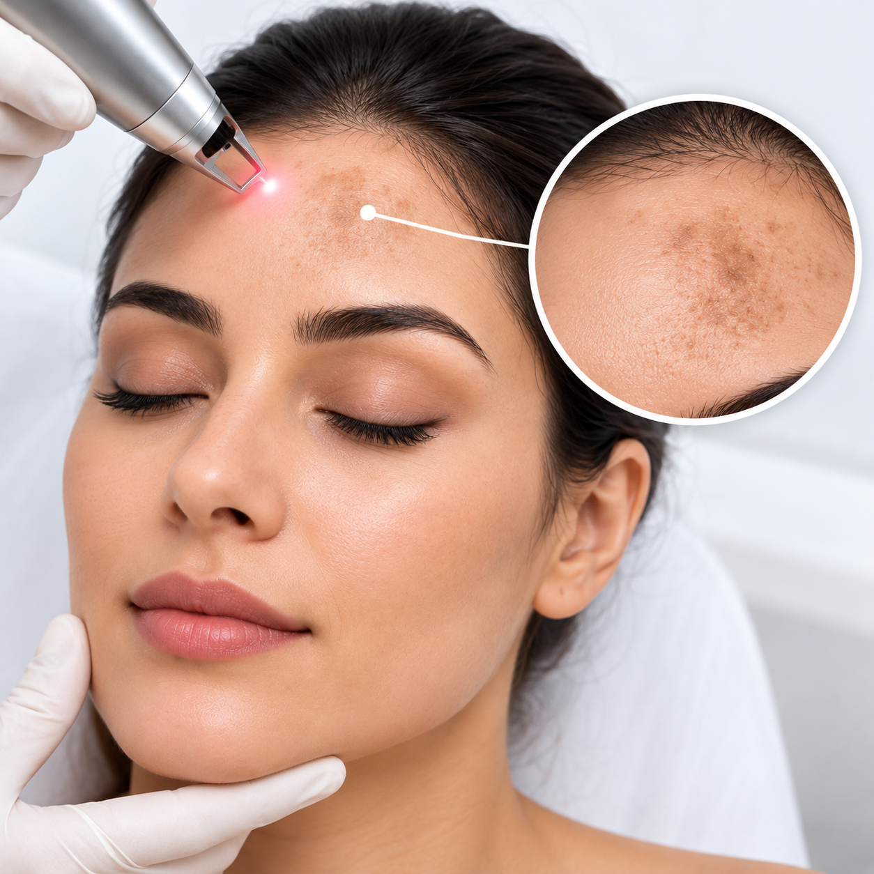 Forehead treatment area